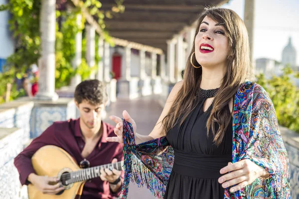 Band Performing Traditional Music Fado Pergola Portuguese Tiles Called Azulejos — Stock Photo, Image