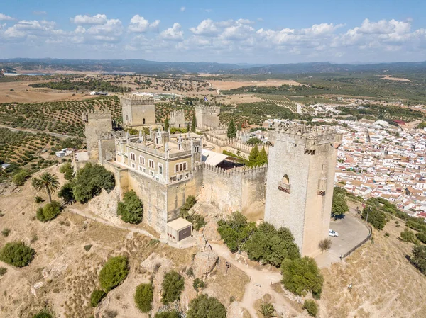 Vista Aérea Castelo Almodovar Del Rio Córdoba Andaluzia Espanha — Fotografia de Stock