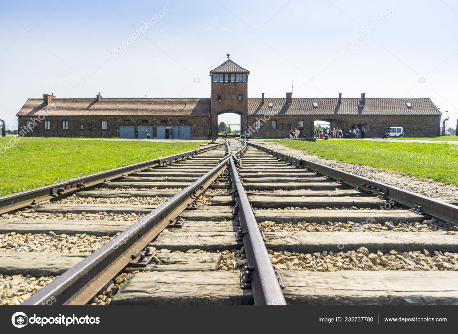 Railway Leading Main Entrance Auschwitz Birkenau Concentration