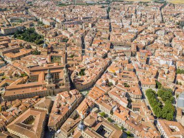 Aerial view of beautiful architecture of Salamanca with Main Square and Holy Spirit Church, Leon, Spain clipart