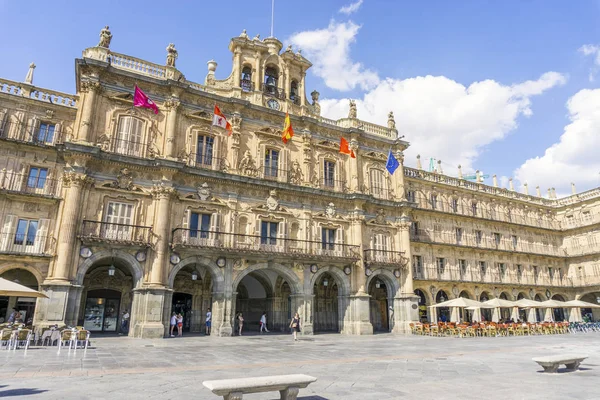 Stora Torget Kallas Spanska Plaza Mayor Salamanca Spanien — Stockfoto