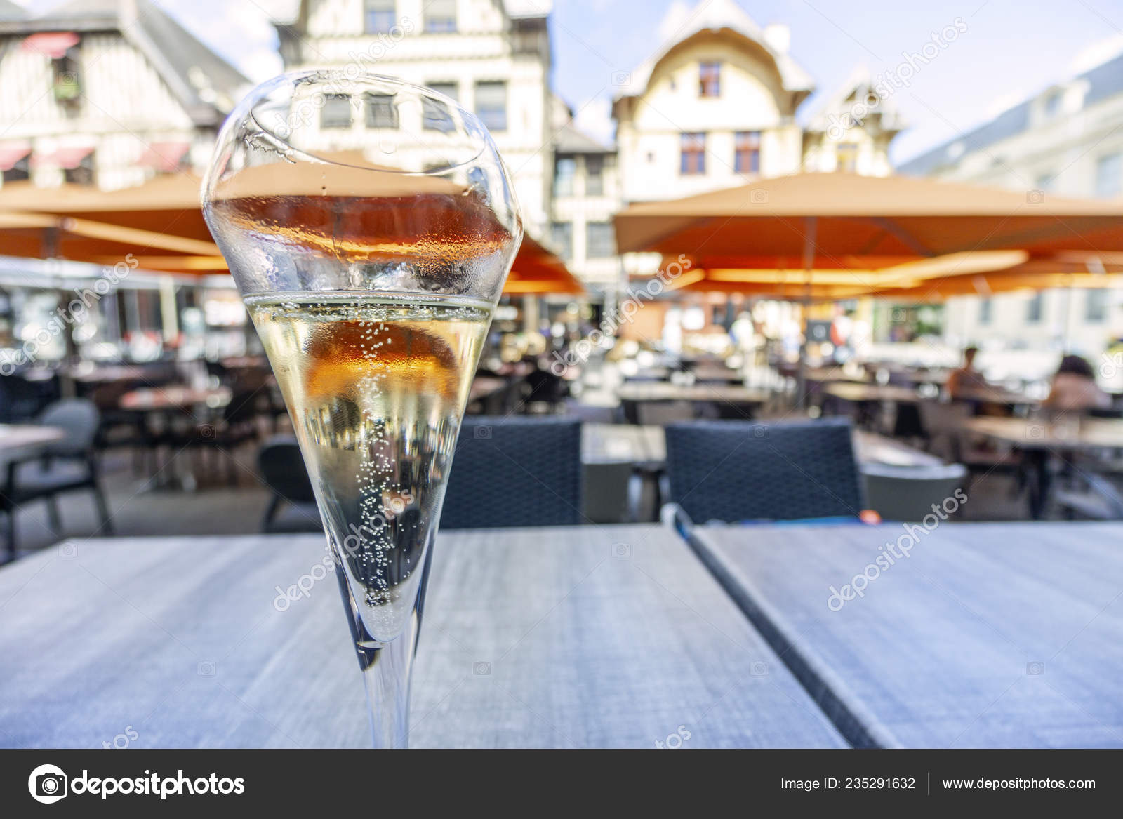 Glass Champagne Restaurant Market Square Troyes Capital City Drink France Stock Photo Image By C Sopotniccy