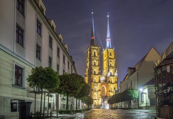 John Baptist Cathedral Oldest Historic Part Wroclaw Called Ostrow Tumski — Stock Photo, Image