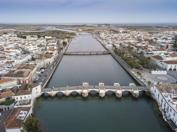 Aerial cityscape of charming Tavira, Algarve, Portugal — Stock Photo, Image