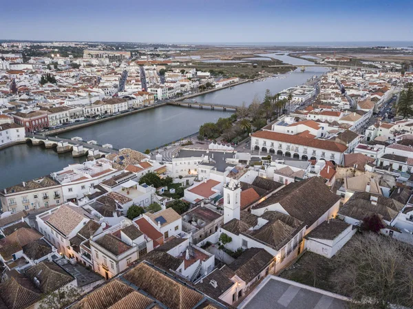 Aerial stadsbilden av charmiga Tavira, Algarve, Portugal — Stockfoto