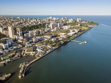 Maputo'nun havadan görünümü, Mozambik'in başkenti, Afrika