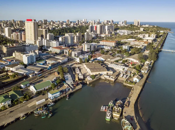 Luchtfoto van Maputo, hoofdstad van Mozambique, Afrika — Stockfoto