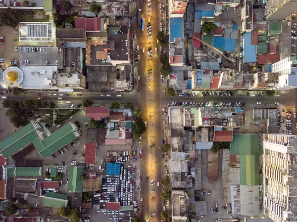 Calles de Maputo desde arriba creando buen patrón, ciudad capital — Foto de Stock