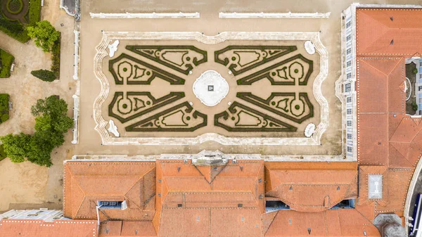 Vista aérea del jardín en el Palacio Nacional de Queluz, Portugal — Foto de Stock