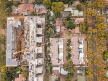 Pretoria, Güney Afrika mimarisinin havadan görünümü