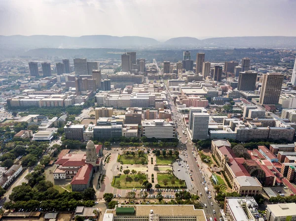 Luchtfoto van het centrum van Pretoria, hoofdstad van Zuid-Afrika — Stockfoto