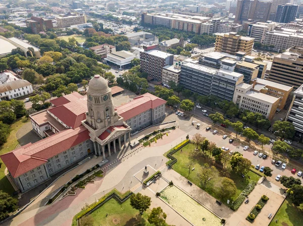 Aerial view of Tshwane city hall in the heart of Pretoria, South — Stock Photo, Image