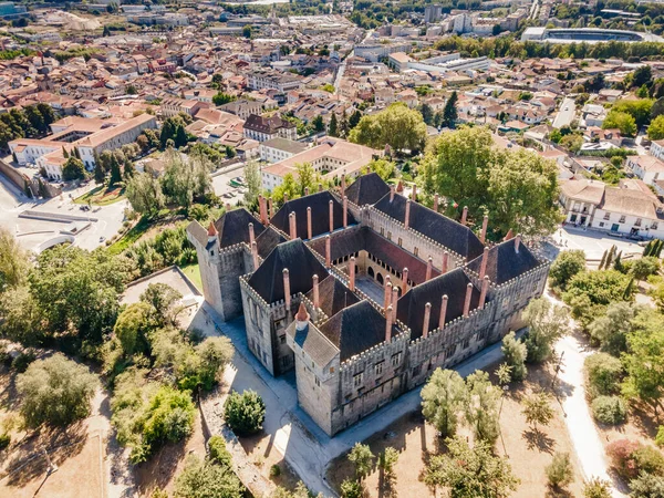 Vista Aérea Palácio Dos Duques Bragança Cidade Guimarães Portugal — Fotografia de Stock