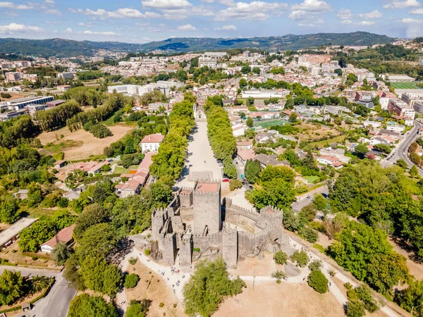 Luftaufnahme Der Burg Von Guimaraes Der Ersten Hauptstadt Portugals — Stockfoto