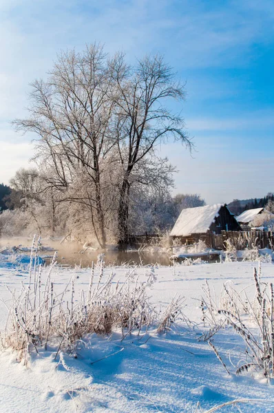 Snowy Winter Village — Stock Photo, Image