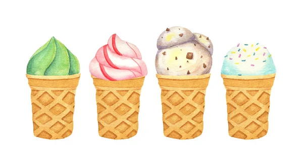 Illustrazione isolata ad acquerello della Coppa del gelato — Foto Stock