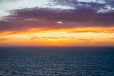 Akdeniz, Portoscuso, Carbonia Iglesias, Sardunya, İtalya üzerinden pastoral gün batımı