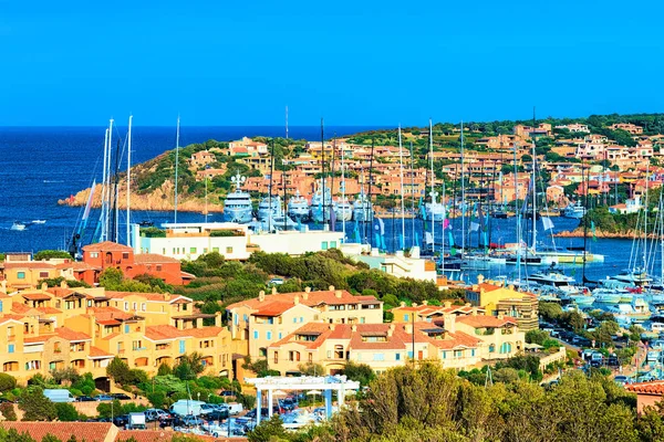 Cityscape Com Iates Luxo Marina Porto Cervo Resort Costa Smeralda — Fotografia de Stock
