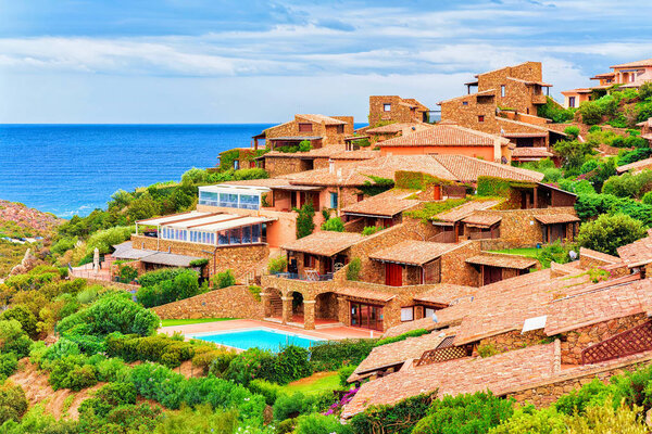 Houses at Capo Coda Cavallo, San Teodoro in Olbia-Tempio, Sardinia, Italy