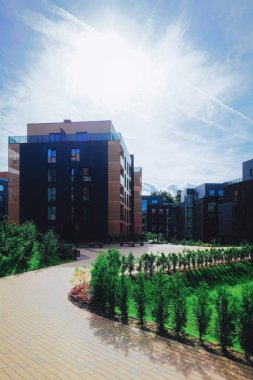 Mimari daire konut kompleksi. Ve açık hava tesisleri.