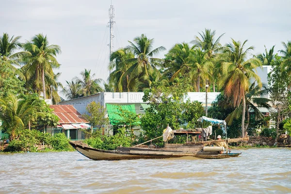 Can Tho Vietnam Février 2016 Bateau Marché Flottant Delta Mékong — Photo