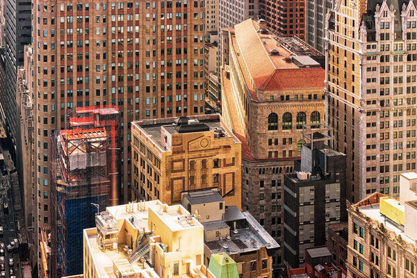 Aerial view on Lower Manhattan, New York, USA