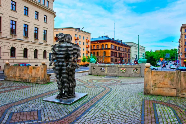 Poznan Polonia Maggio 2014 Monumenti Del Golem Fontana Kronthal Marcinkowski — Foto Stock