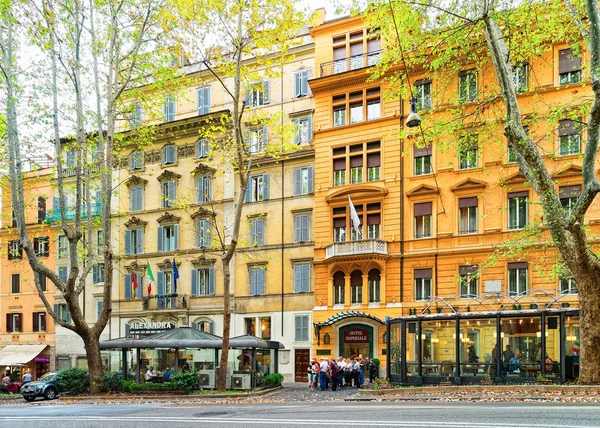 Roma Italia Octubre 2016 Acogedora Calle Vittorio Veneto Roma Italia — Foto de Stock