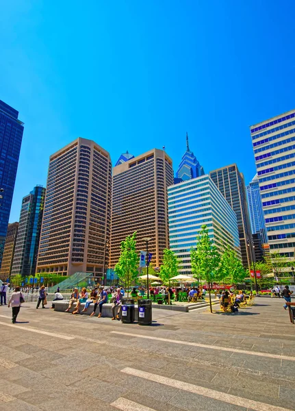 Philadelphia Usa Května 2015 Penn Square Pouliční Panorama Mrakodrapů Filadelfii — Stock fotografie