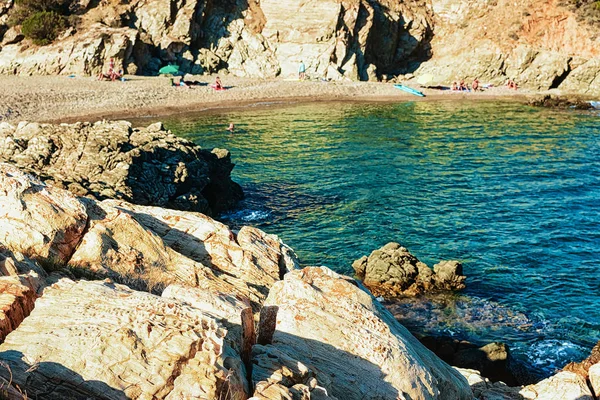 Playa Chia Mar Mediterráneo Isla Cerdeña Italia —  Fotos de Stock