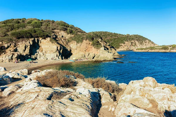 Playa Chia Mar Mediterráneo Isla Cerdeña Italia — Foto de Stock