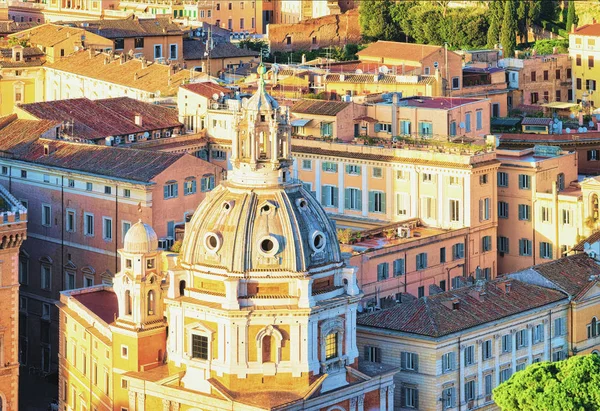 Panoráma Města Říma Kostela Santa Maria Loreto Fórum Trajan Itálii — Stock fotografie