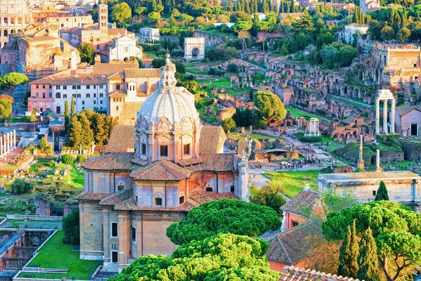 Cityscape Roman Forum Church Santi Luca Martina Rome Italy — Stok Foto