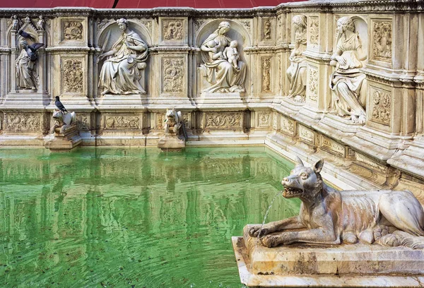 Fontaine Fonte Gaia Sur Place Piazza Del Campo Sienne Toscane — Photo