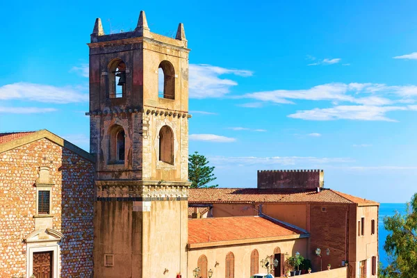 Torre San Domenico Igreja Taormina Sicília Itália — Fotografia de Stock