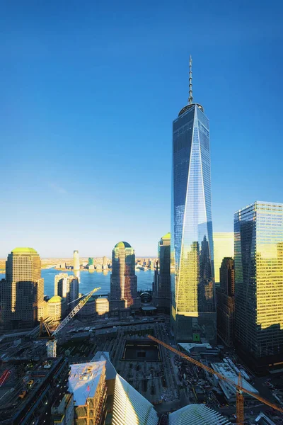 Nova Iorque Eua Abril 2015 Vista Aérea Com World Financial — Fotografia de Stock