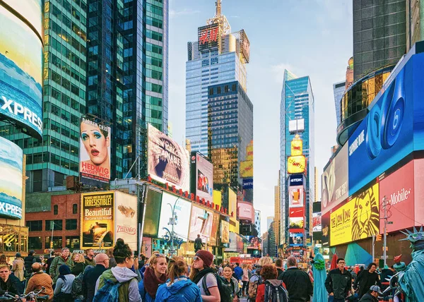 New York Eua Abril 2015 People Times Square 7Th Avenue — Fotografia de Stock