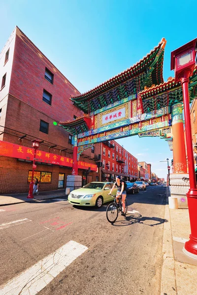 Filadélfia Eua Maio 2015 Chinese Gate Street Chinatown Filadélfia Pensilvânia — Fotografia de Stock