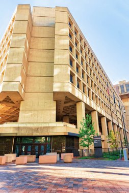 Washington D.C., ABD - 2 Mayıs 2015: Washington Dc, ABD'de bulunan J. Edgar Hoover binasına. Ana bina, Federal Bürosu soruşturma veya Fb diye