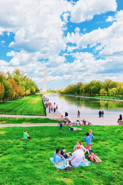 Washington Usa Maggio 2015 Monumento Washington Piscina Nel National Mall — Foto Stock