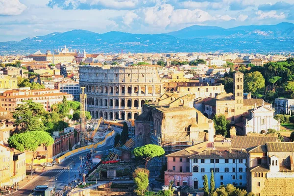 Dei Fori Imperiali Och Colosseum Rom Centrum Italien — Stockfoto