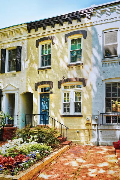 Edificio Blanco Retratado Georgetown Washington Estados Unidos América Ciudad Fue — Foto de Stock