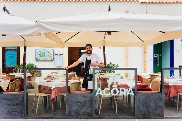 San Vito Capo Italy September 2017 Chef Sidewalk Cafe San — Stock Photo, Image