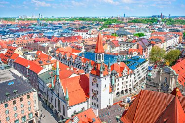 Panoramik Marienplatz Murich, Almanya