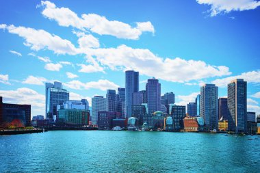Boston Massachusetts ABD merkezinin manzarası. Amerika Birleşik Devletleri'nin en eski şehirlerinden biridir.