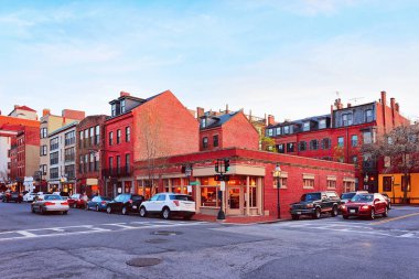 Mount Vernon Street ve Charles Street Downtown Boston, Ma, ABD Beacon Hill mahallesinde