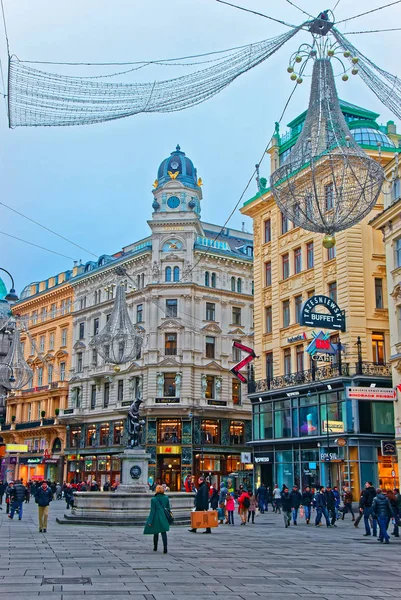 Wien Austria Januar 2014 Menschen Der Grabenstraße Wien Austria — Stockfoto