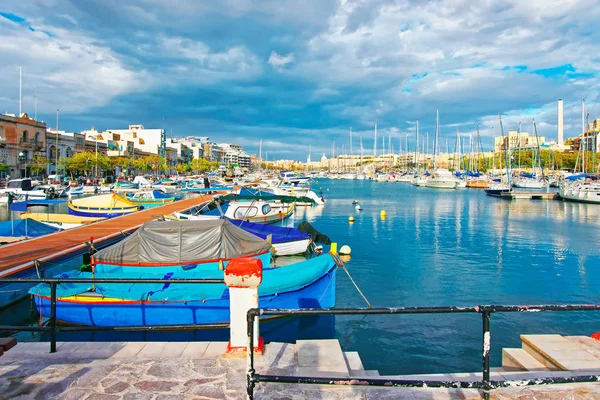 Malta Adası'Msida Marina Harbor'da Motorlu kayak sandallar