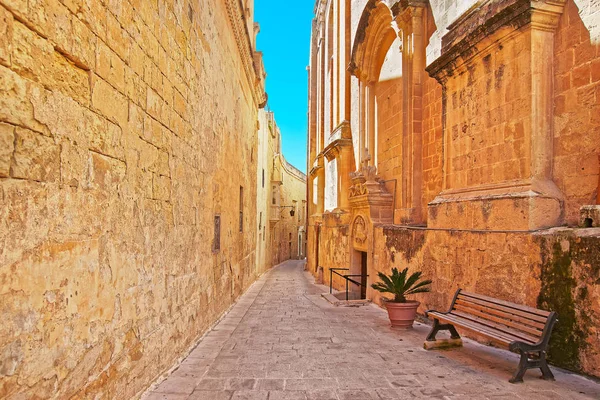 Smalle Stille Straat Mdina Malta — Stockfoto