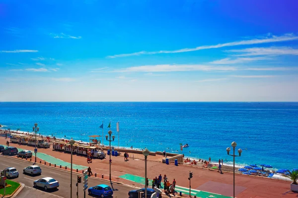 Українська Набережній Ніцці Франція Влітку Видом Затоку Пляж — стокове фото